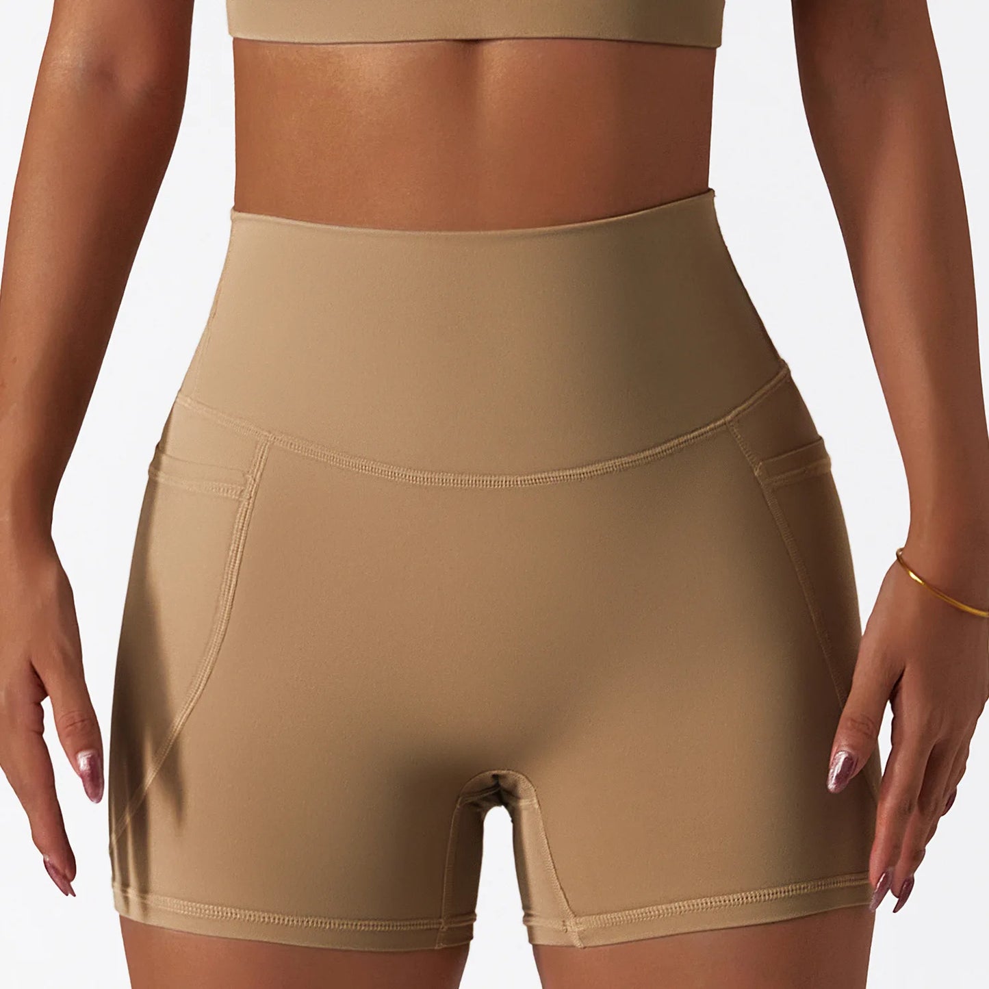 Women's Compression Yoga Shorts – No Pocket, High Stretch