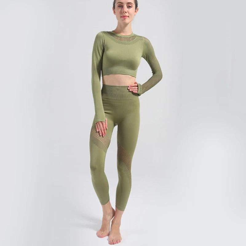 Women’s Full-Sleeve Spandex Yoga Top | Compressive & Quick-Dry