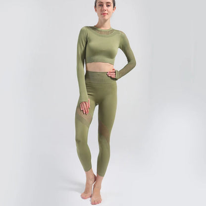 Women’s Full-Sleeve Spandex Yoga Top | Compressive & Quick-Dry