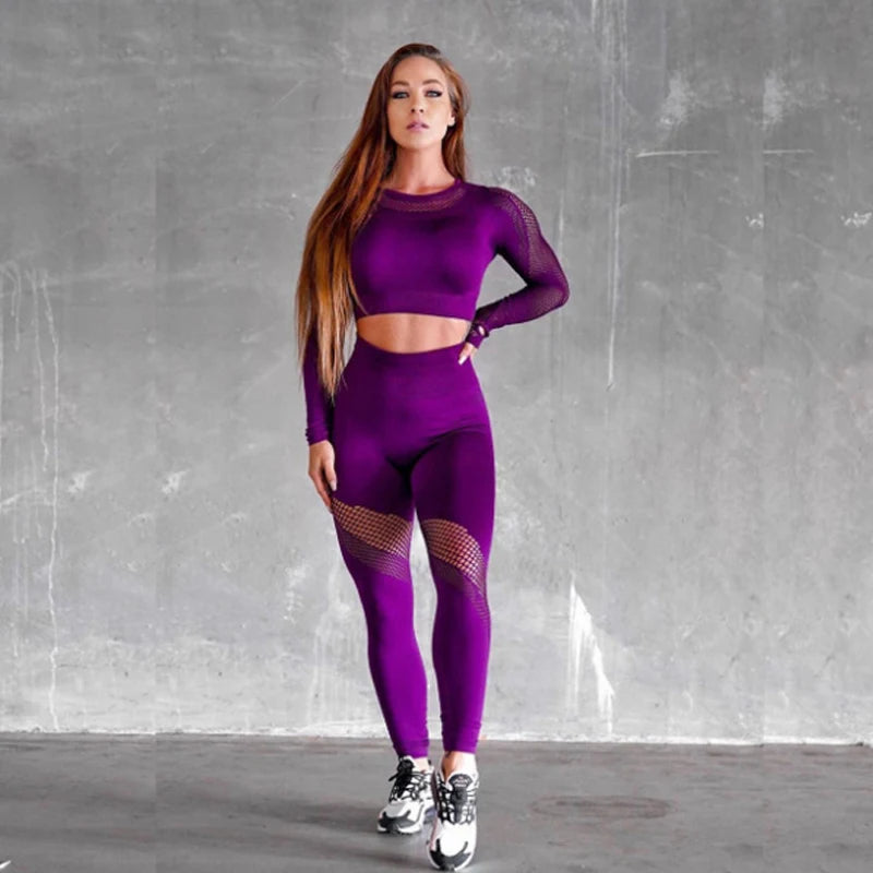 Women’s Full-Sleeve Spandex Yoga Top | Compressive & Quick-Dry