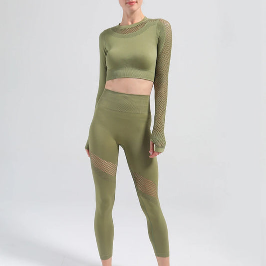 Women’s Full-Sleeve Spandex Yoga Top | Compressive & Quick-Dry