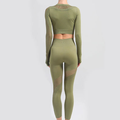 Women’s Full-Sleeve Spandex Yoga Top | Compressive & Quick-Dry