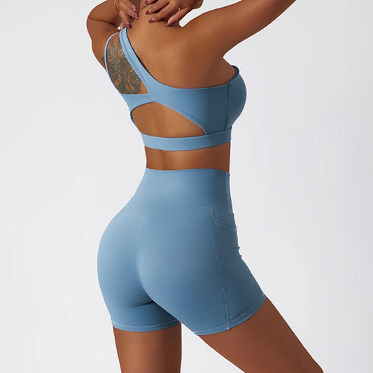 Scrunch Workout Set for Women – Yoga Bra & Shorts Suit